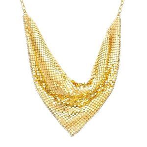 NWT Crystal-Edged Mesh Statement Necklace
